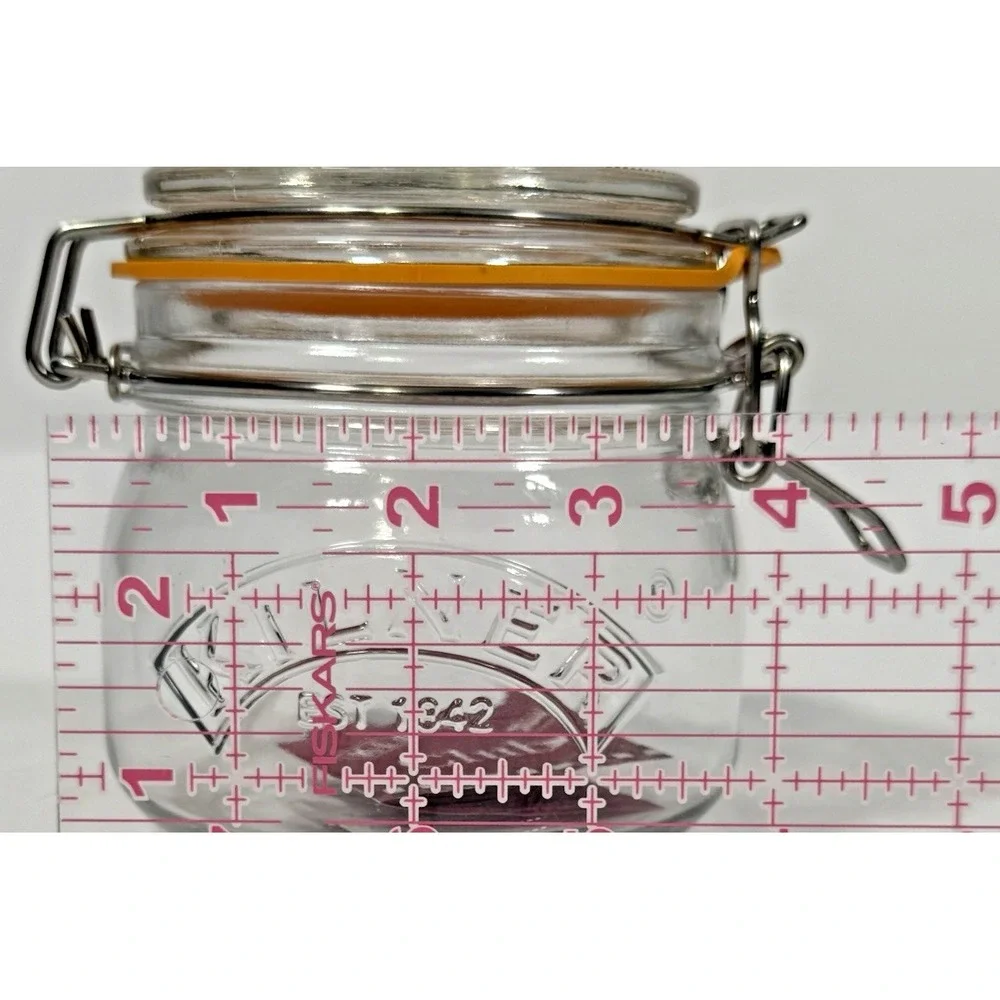 Kilner Clip Top Glass Jar Small Clear Orange Seal Airtight Storage 0.35L
